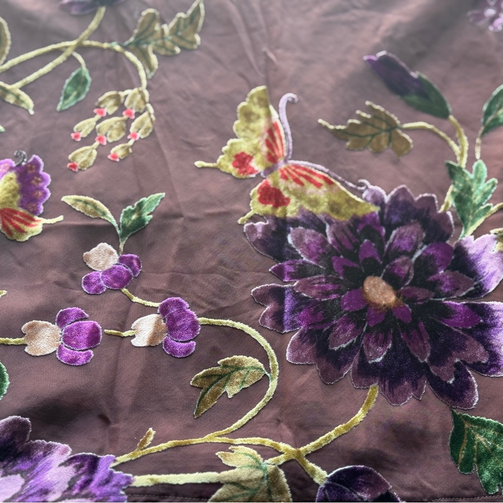 Free People Secret Garden Velvet Burnout Midi Skirt Brown Floral NWT $198 - Picture 16 of 16
